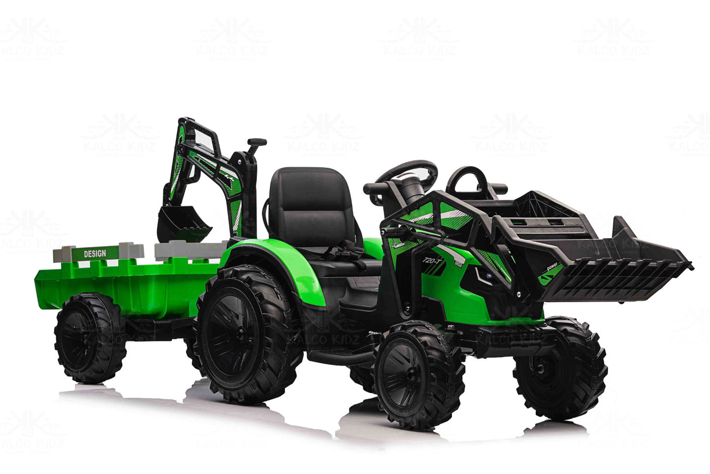COMBO TRACTOR 3 IN 1 - Green | 24V | Bluetooth Audio | EVA Wheels | RC