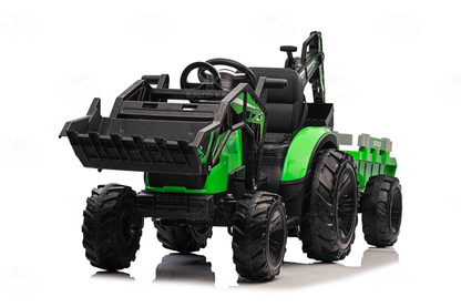 COMBO TRACTOR 3 IN 1 - Green | 24V | Bluetooth Audio | EVA Wheels | RC