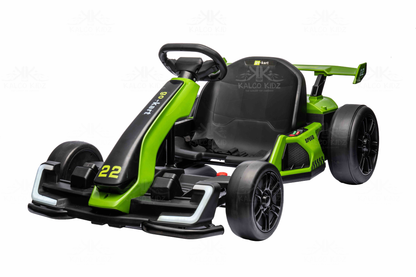 DRIFT GO KART - Green | 24V | Bluetooth Audio | Adjustable Seat