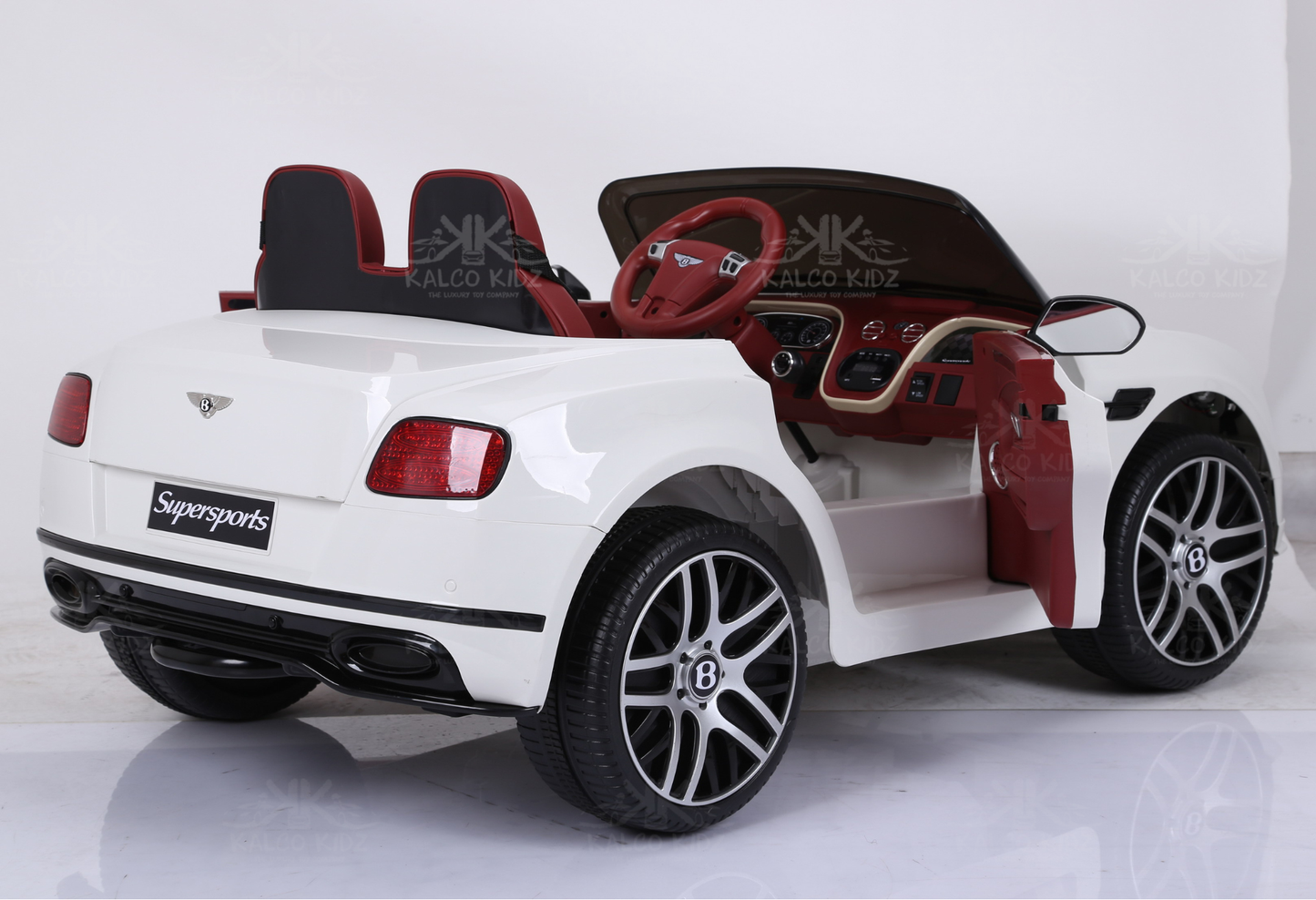 BENTELEY SUPERSPORTS - White | 12V | Leather Seat | EVA Wheels