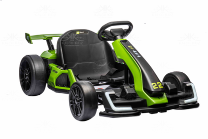 DRIFT GO KART - Green | 24V | Bluetooth Audio | Adjustable Seat
