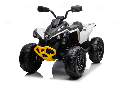 CanAm QUAD BIKE ATV - White | 24V | Leather Seat | EVA Wheels