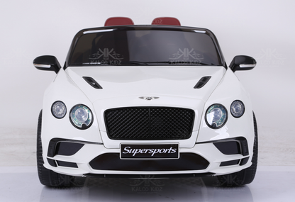 BENTELEY SUPERSPORTS - White | 12V | Leather Seat | EVA Wheels