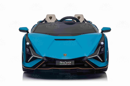 LAMBORGHINI SIAN - Blue | 24V | 2 Seater | Leather Seat | EVA Wheels