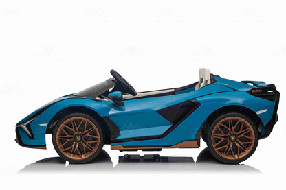 LAMBORGHINI SIAN - Blue | 24V | 2 Seater | Leather Seat | EVA Wheels