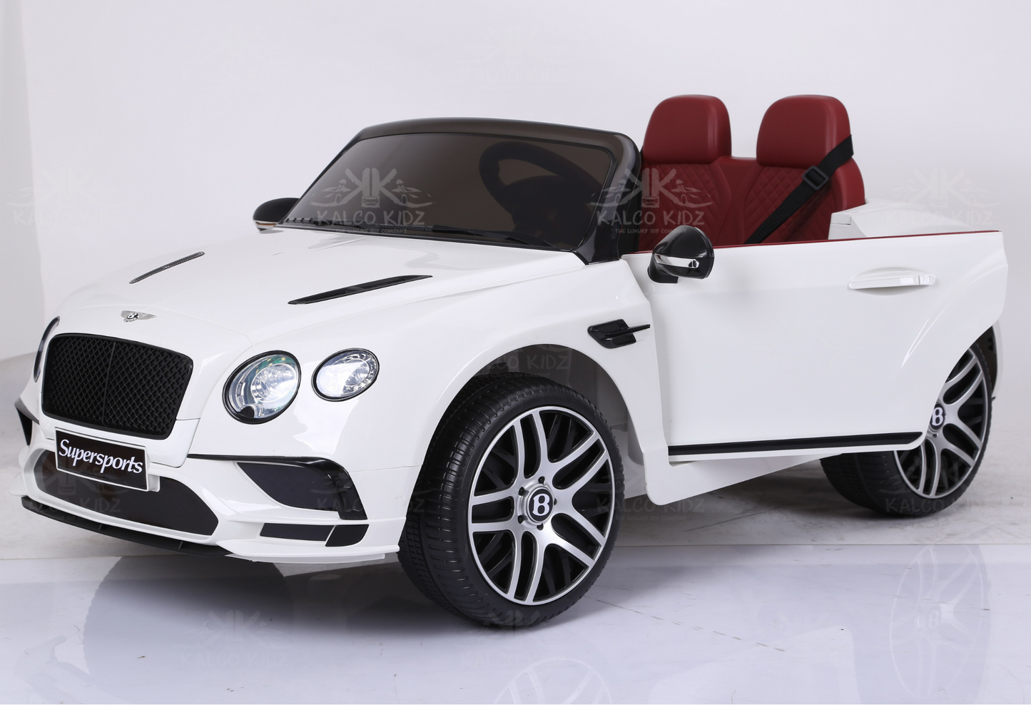 BENTELEY SUPERSPORTS - White | 12V | Leather Seat | EVA Wheels