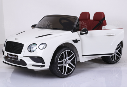 BENTELEY SUPERSPORTS - White | 12V | Leather Seat | EVA Wheels