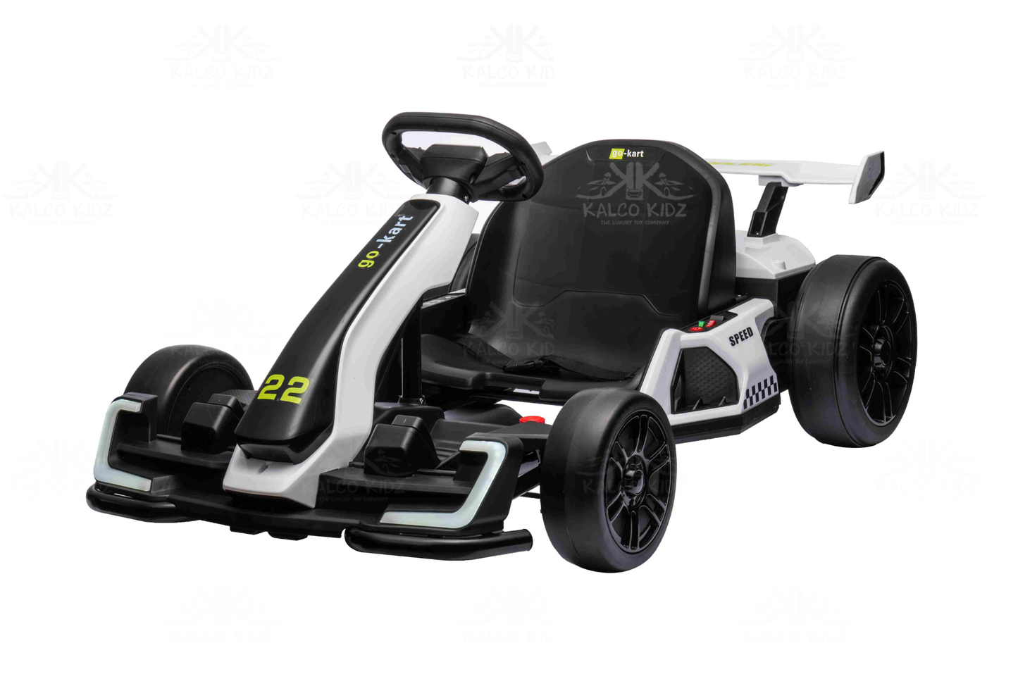 DRIFT GO KART - White | 24V | Bluetooth Audio | Adjustable Seat