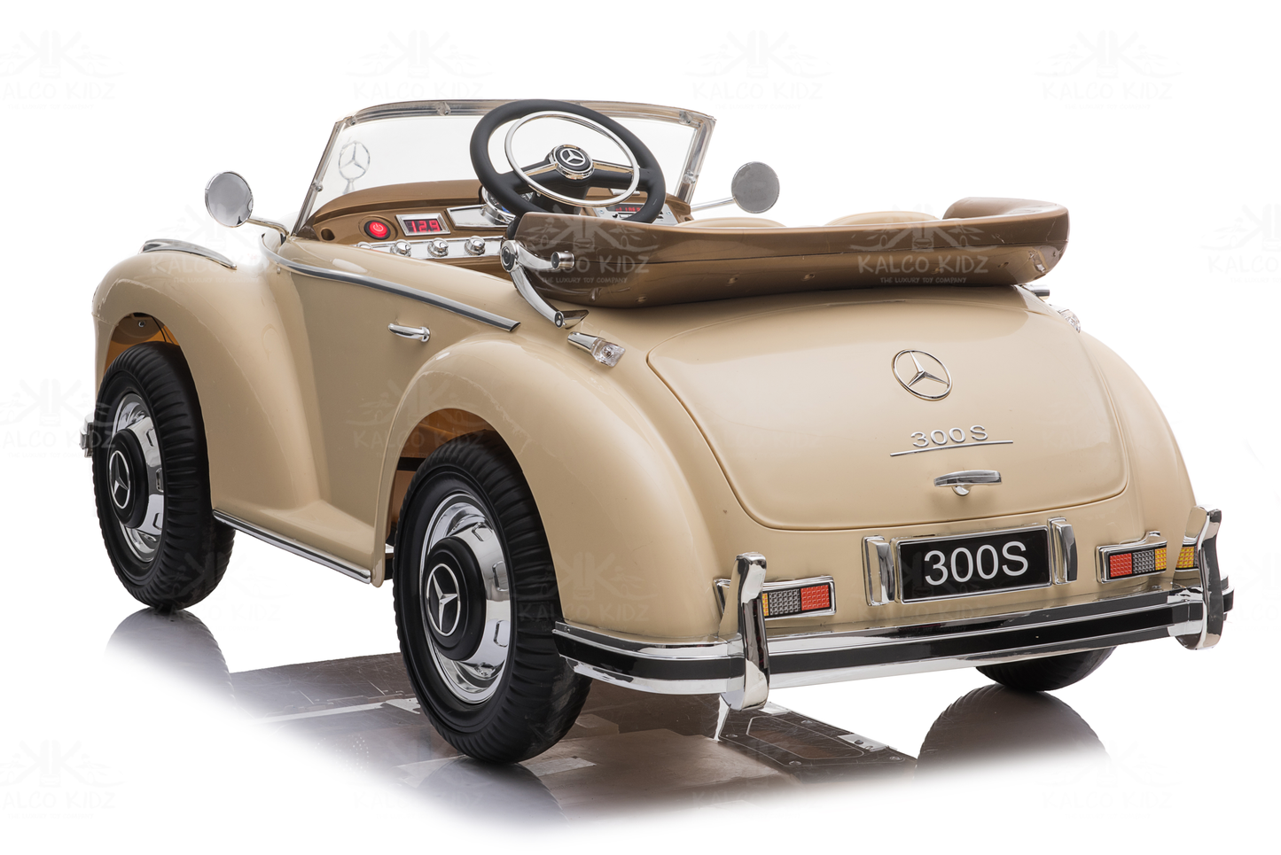 MERCED-BENZ 300S - Cream | 12V | Leather Seat | EVA Wheels | RC