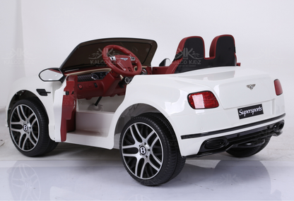 BENTELEY SUPERSPORTS - White | 12V | Leather Seat | EVA Wheels