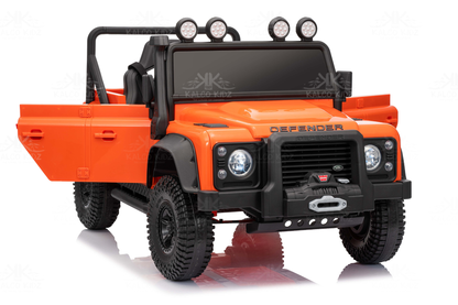 LAND ROVER DEFENDER - Orange | 12V | Leather Seat | EVA Wheels | RC