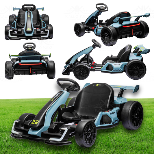 DRIFT GO KART - Blue | 24V | Bluetooth Audio | Adjustable Seat