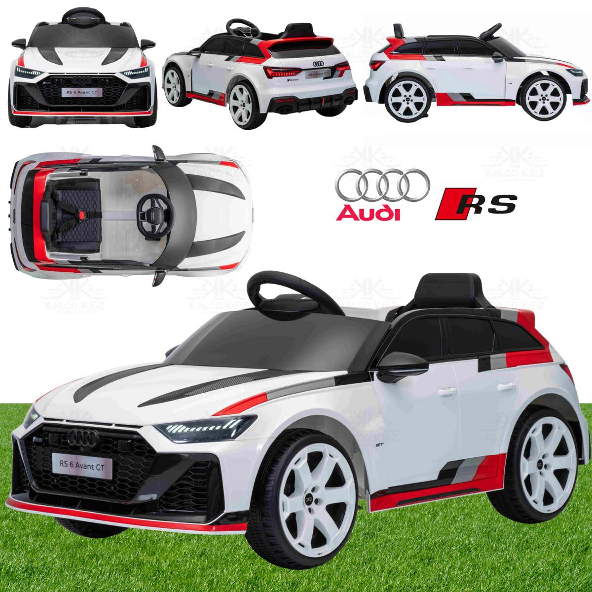 Audi RS 6 Avant GT - White | 12V | Leather Seat