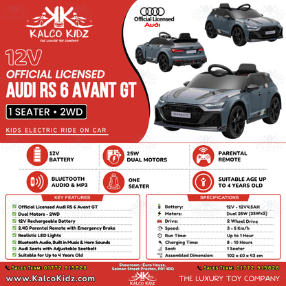 Audi RS 6 Avant GT - Grey | 12V | Parental Remote