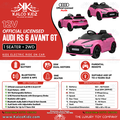 Audi RS 6 Avant GT - Pink | 12V | Parental Remote