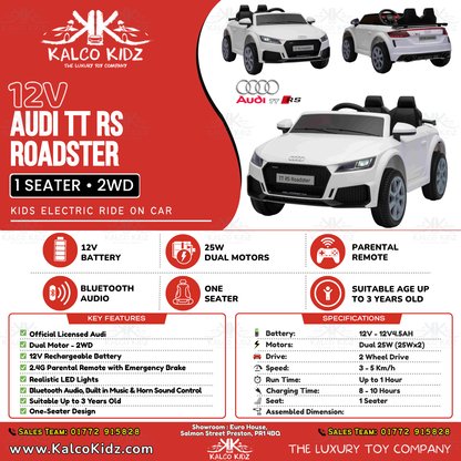 Audi TT RS Roadster - White | 12V | RC
