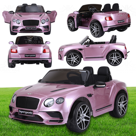 BENTELEY SUPERSPORTS - Paint Pink | 12V | Leather Seat | EVA Wheels