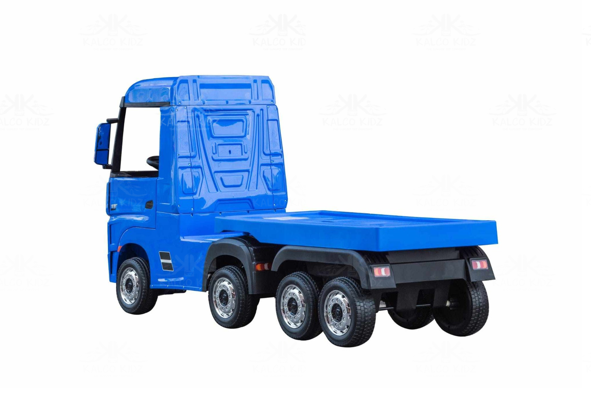 Blue Kids Ride on ACTROS TRUCK on a white background