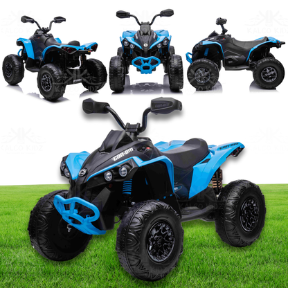 CanAm QUAD BIKE ATV - Blue | 24V | Leather Seat | EVA Wheels