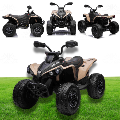 CanAm QUAD BIKE ATV - Khaki | 24V | Leather Seat | EVA Wheels