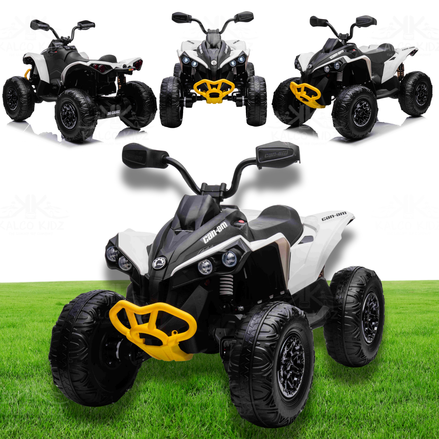 CanAm QUAD BIKE ATV - White | 24V | Leather Seat | EVA Wheels