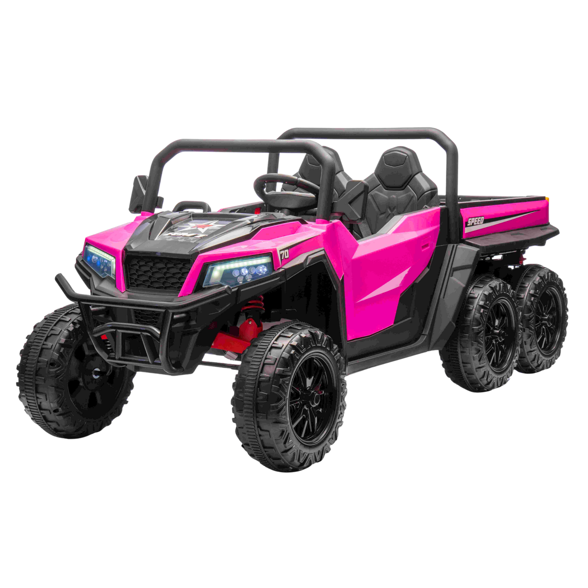 GATOR FARM TIPPER DUMP TRUCK - Pink | 24V | 4WD | 2 Seater | 6 Wheels | Leather Seat | EVA Wheels