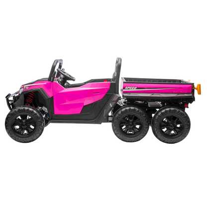 GATOR FARM TIPPER DUMP TRUCK - Pink | 24V | 4WD | 2 Seater | 6 Wheels | Leather Seat | EVA Wheels