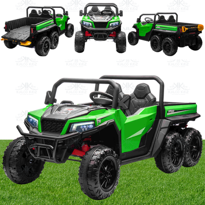 GATOR FARM TIPPER DUMP TRUCK - Green | 24V | 4WD | 2 Seater | 6 Wheels | Leather Seat | EVA Wheels