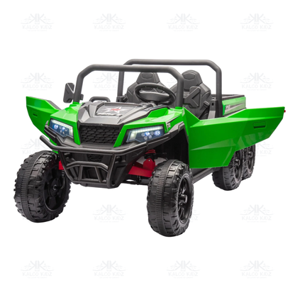 GATOR FARM TIPPER DUMP TRUCK - Green | 24V | 4WD | 2 Seater | 6 Wheels | Leather Seat | EVA Wheels