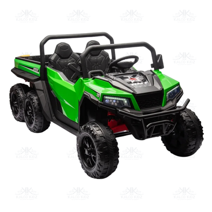 GATOR FARM TIPPER DUMP TRUCK - Green | 24V | 4WD | 2 Seater | 6 Wheels | Leather Seat | EVA Wheels