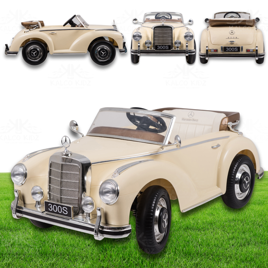 MERCED-BENZ 300S - Cream | 12V | Leather Seat | EVA Wheels | RC
