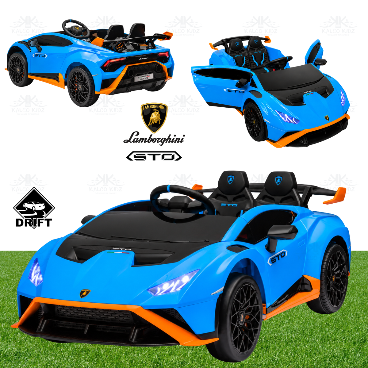 Lamborghini Huracan STO DRIFT - Blue | 24V | High Power | Leather Seat | EVA Wheels
