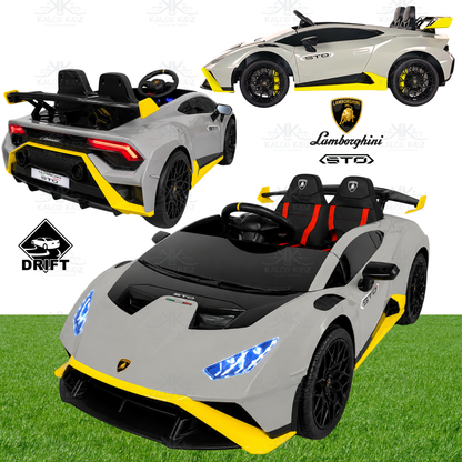 Lamborghini Huracan STO DRIFT - Grey | 24V | High Power | Leather Seat | EVA Wheels