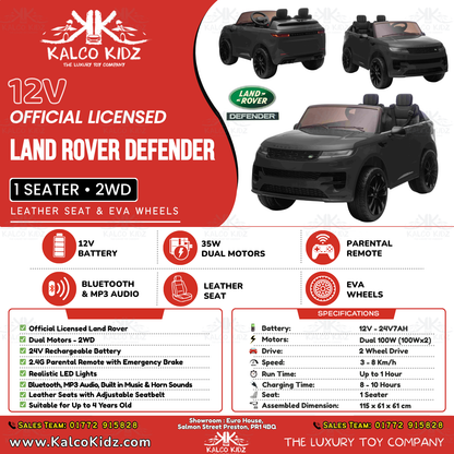 RANGE ROVER SPORT - Black | 24V | 2 Seater | Leather Seat | EVA Wheels | RC