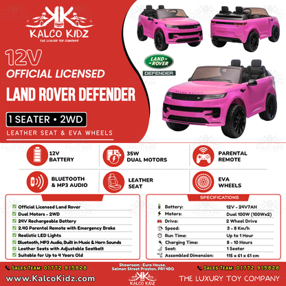 RANGE ROVER SPORT - Pink | 24V | 2 Seater | Leather Seat | EVA Wheels | RC