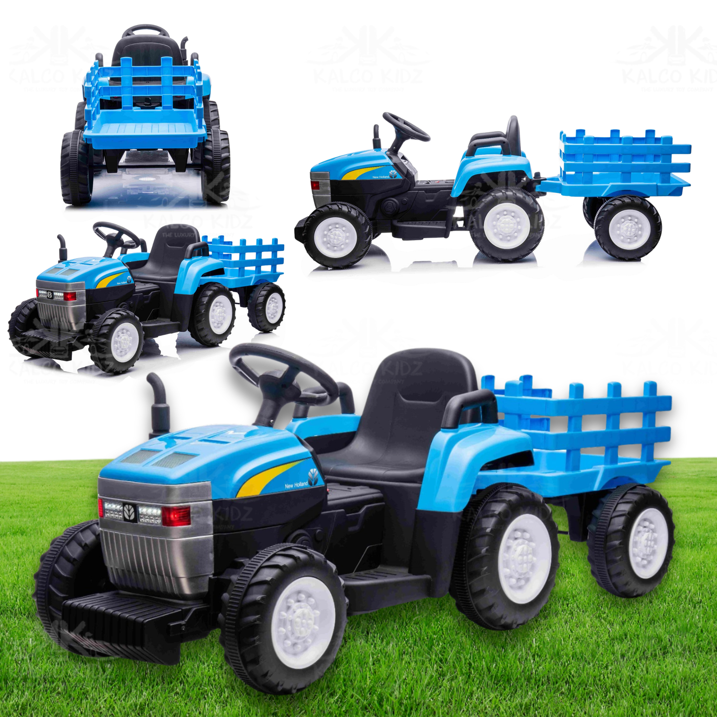 MX T7 Tractor with Trailer - Blue | 12V Bluetooth Audio