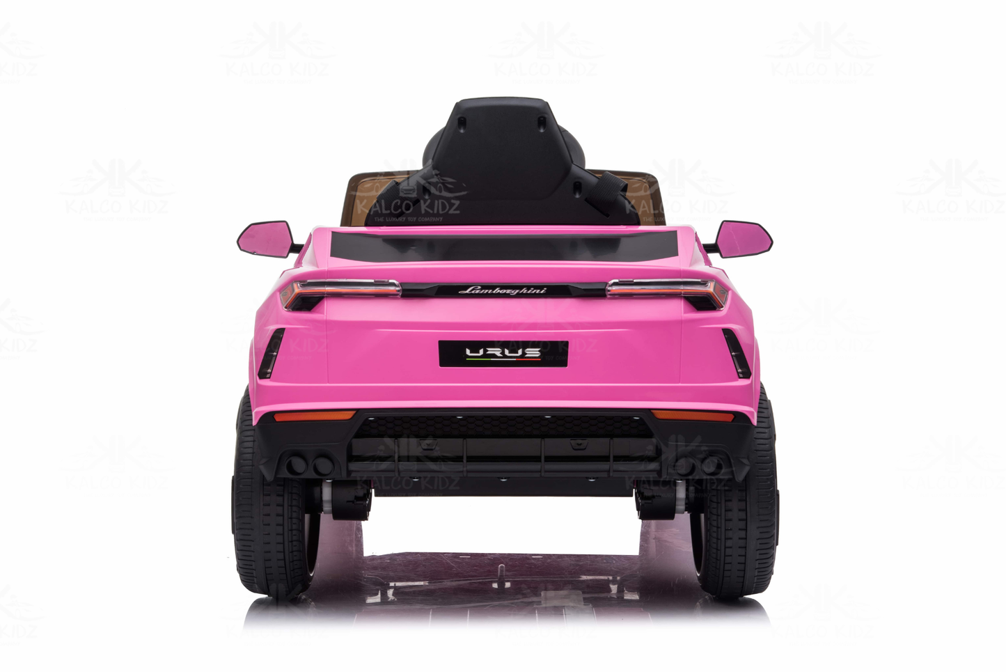 Pink Lamborghini Urus Back View on a white background