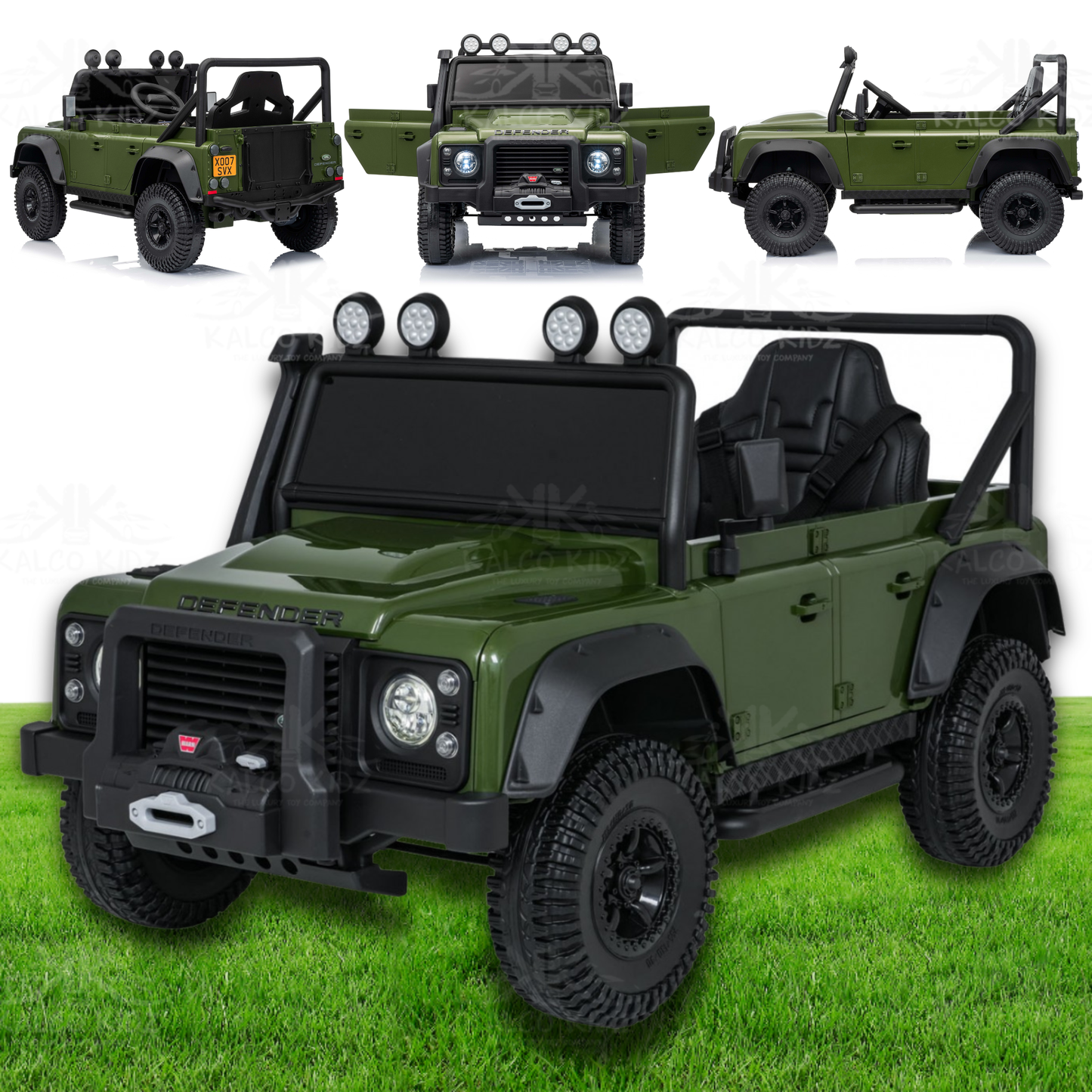 LAND ROVER DEFENDER - Green | 12V | Leather Seat | EVA Wheels | RC