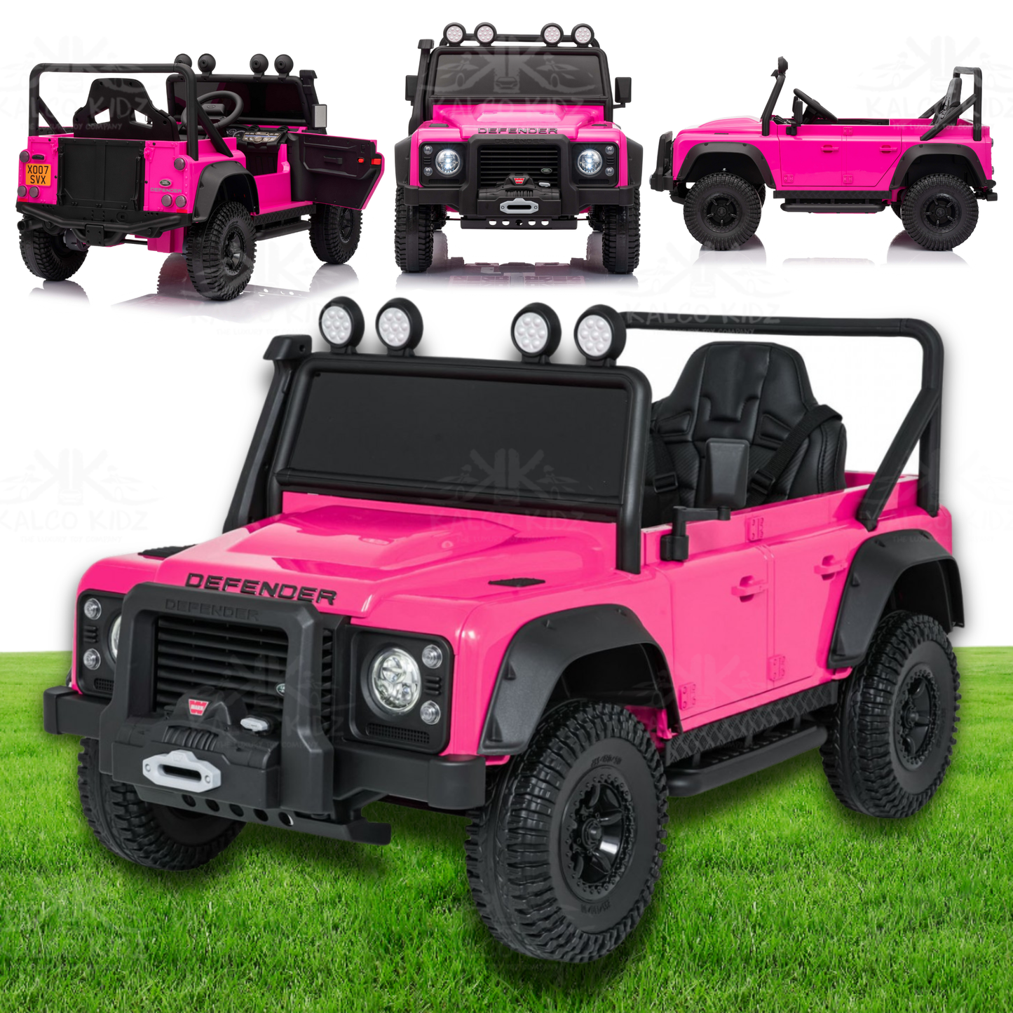 LAND ROVER DEFENDER - Pink | 12V | Leather Seat | EVA Wheels | RC