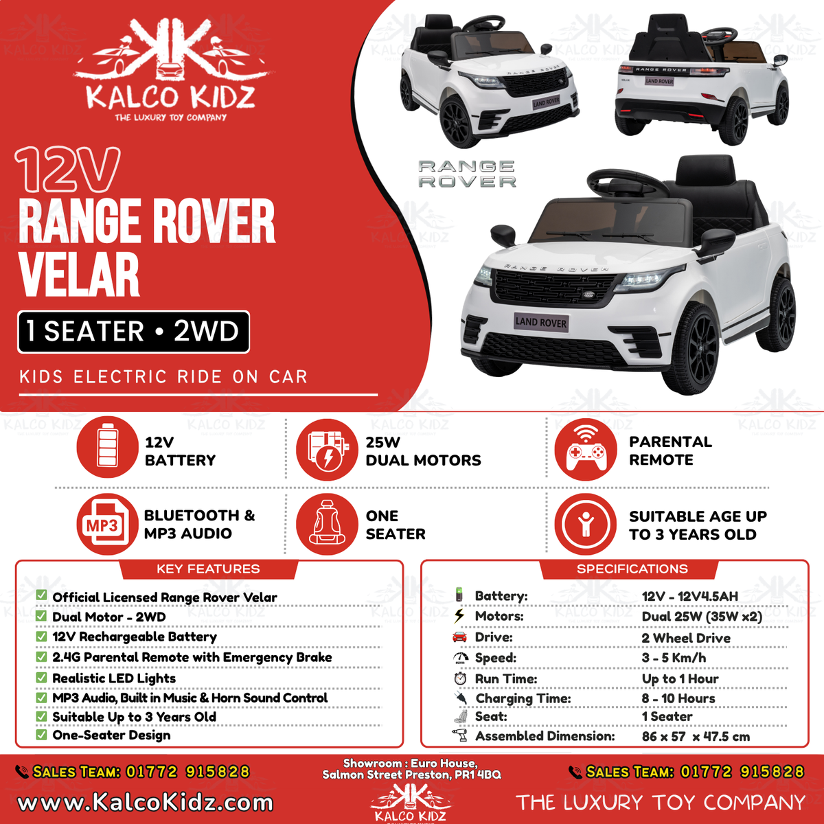 Range Rover Velar - White | 12V | RC