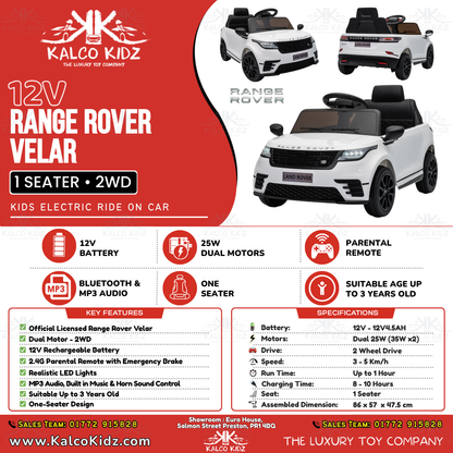 Range Rover Velar - White | 12V | RC
