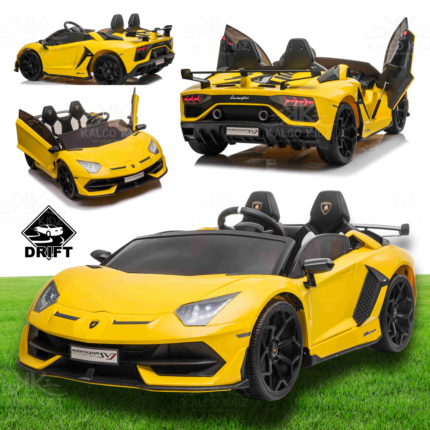 LAMBORGHINI SVJ DRIFT - Yellow | 24V | High Power | Leather Seat | RC