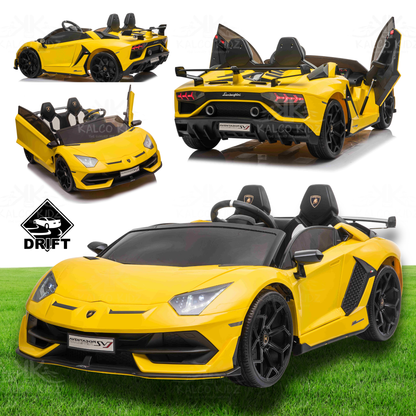 LAMBORGHINI SVJ DRIFT - Yellow | 24V | High Power | Leather Seat | RC
