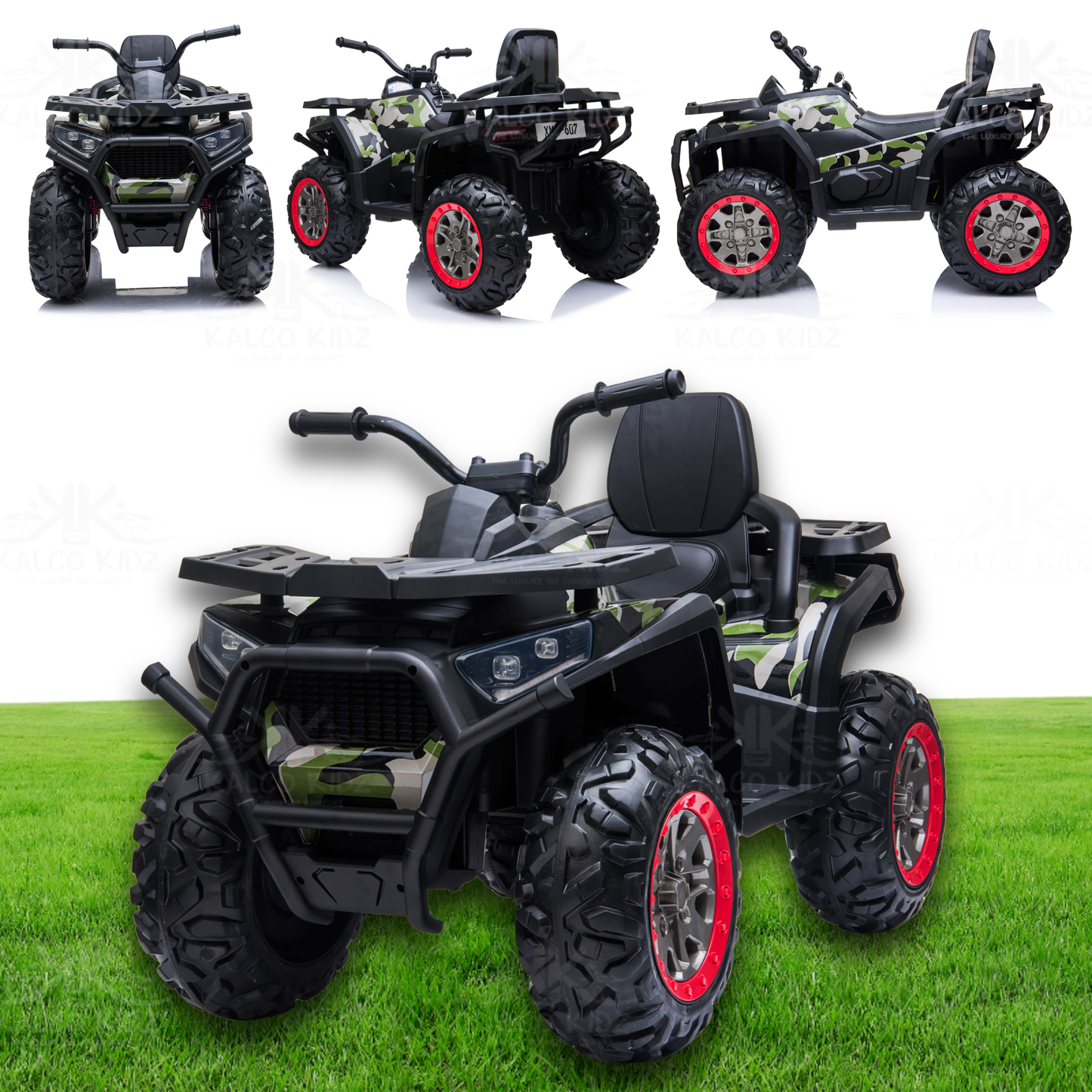 XMX QUAD BIKE ATV - Camo Green | 24V | Leather Seat | EVA Wheels