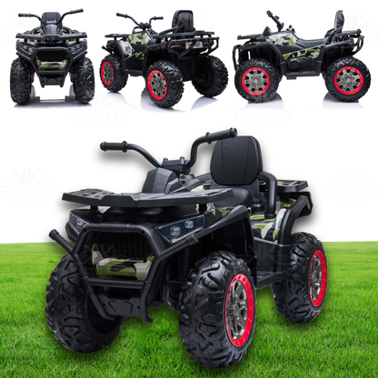 XMX QUAD BIKE ATV - Camo Green | 24V | Leather Seat | EVA Wheels